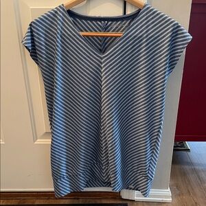 Eddie Bauer Striped Blue and White Women's Top